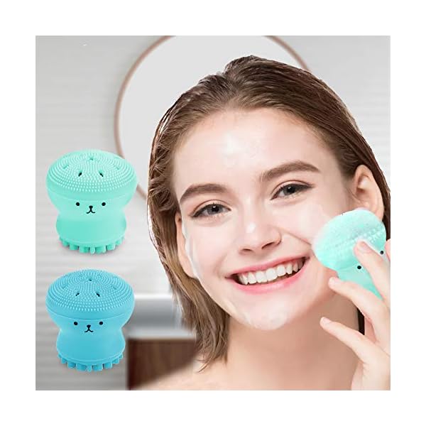 GIRO-Silicone-Octopus-Facial-Cleansing-Brush-Massager-Face-Scrubber-Deep-Pore-for-Skin-Care-Exfoliating-Massage-Handheld-Face-Brush-Manual-Facial-Cleansing-BrushesBlueGreen GIRO Silicone Octopus Facial Cleansing Brush Massager Face Scrubber Deep Pore for Skin Care Exfoliating Massage Handheld…