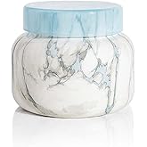 Capri Blue Modern Marble Jar Candles - Luxury Scented Candles for Home - Long Lasting Soy Wax Blend - Scented Home Decor Gifts - Blue Jean (19 oz)