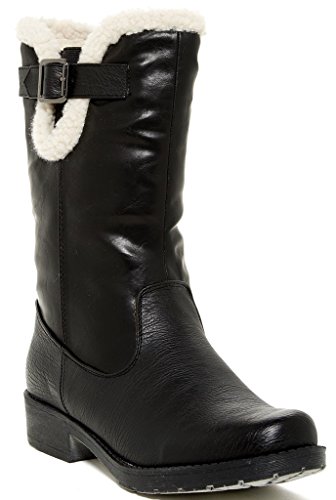 Modern Rebel Blandona Womens Fashion Faux Shearling Trim Boots, Black, Size 7.5, US