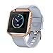 AIUNIT Compatible Fitbit Blaze Band Frame, Replacement for Fitbit Blaze Small Bands Accessories Wristband Sport Strap for Fitbit Blaze Smart Tracker Women Men(Gray Band & Gold Rose Frame)
