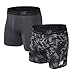 New Balance Mens Dry Fresh Boxer Brief 2-Pack, Magnet/Camo Print, Large (36