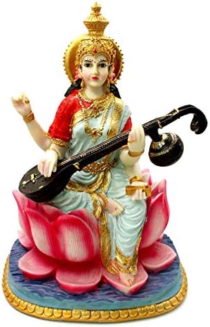 Hindu Goddess Saraswati Maa Statue Idol gift Item. Size : 28{L} * 20{W} * 16{D} cms |.