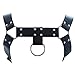 FEESHOW Men's PU Leather H Bulldog Adjustable Chest Half Harness (one Size, Black 2)