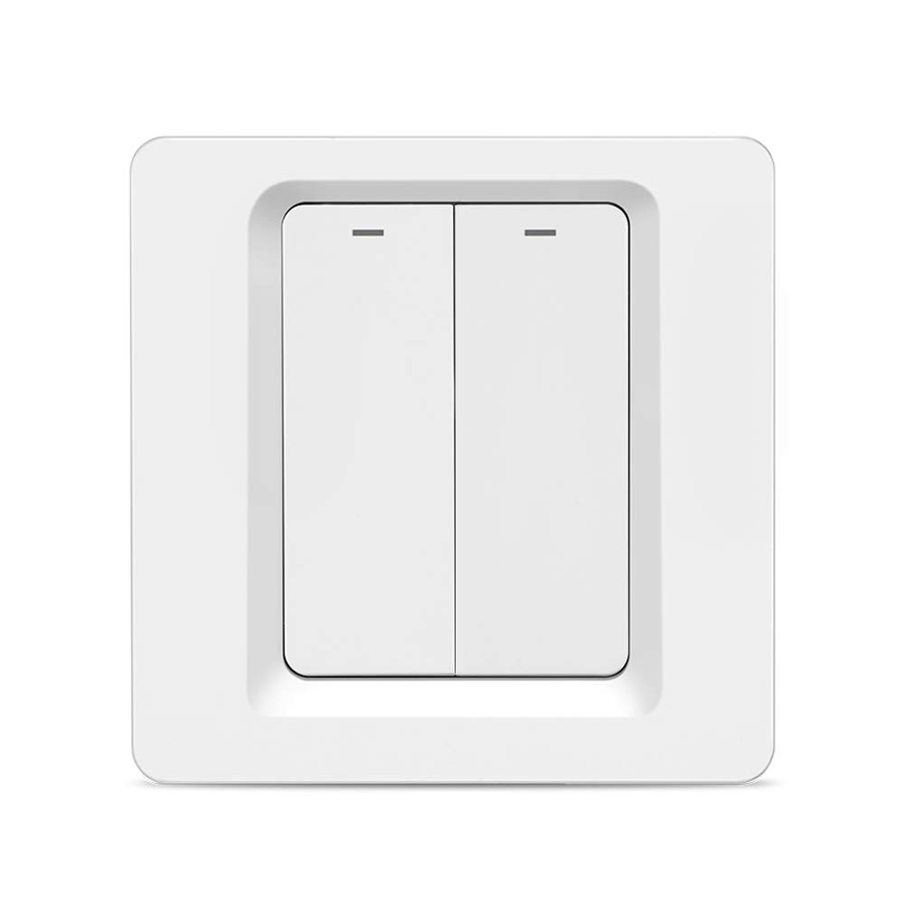 Yagusmart Zigbee Smart Wall Light Switch, Neutral Wire Optional, APP Remote Control, Timing Function, Voice Control (2 gang)