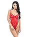 GAGAOPT Women’s Sexy Applique Lace Corset Lingerie, Teddy Underwear as Valentine Gifts for Her, Casual One-Piece Mesh Bodysuit for Relaxing Occasions. Red, Plus Size, S-4XL