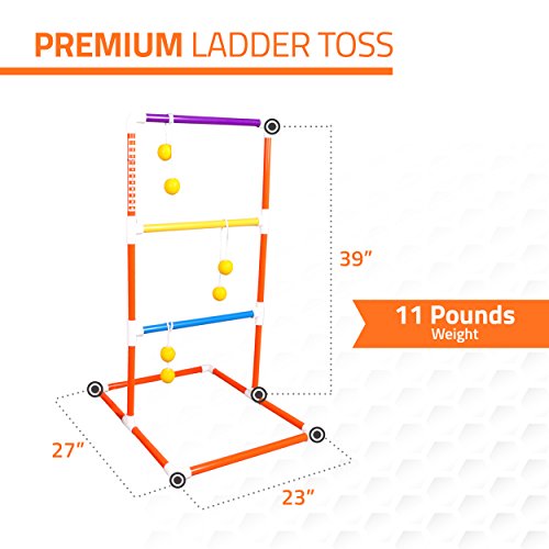 Harvil Premium Ladder Toss Game Set. Includes Golf Bolas, 2 Targets, and Carrying Case