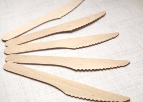 Wooden Knives - Disposable Wood Cutlery Vintage Flatware 100ct - Twilight Parties