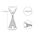 FANZE Women's 925 Sterling Silver Cubic Zirconia Initial Alphabet A-Z 26 Letters Pendant Necklace