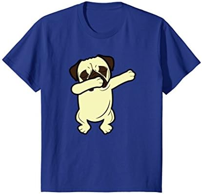 Kids Dabbing Pug Funny Shirt Dab Dog Hip Hop Boy Girl 8 Royal Blue