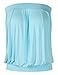 Yesfashion Women Pleated Tube Top Strapless Tunic Shirt Light Blue M