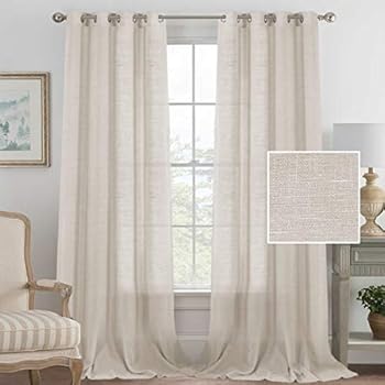 Amazon Com Ryb Home Curtains Sliding Door Texture Sheer Curtains