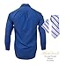 Alberto Danelli Men's Long Sleeve Dress Shirt with Matching Tie and Handkerchief, Large / 16-16.5 Neck -33/34 Sleeve, Royal Blue