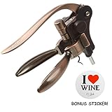 Mr. Splendor Rabbit Wine Opener Corkscrew - Zinc Alloy Built Tough to Last a Lifetime in Your Kitchen - Easy-To-Use with Smooth Lever Action - Unique Deluxe Wine Gift Set - Wine Lovers Bonus Sticker