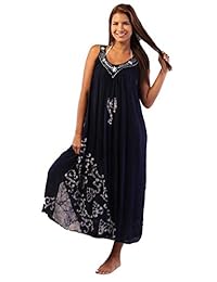 Vestido largo Batik de INGEAR con vestido sin mangas con estampado de Caftan, bordado, pintado y pintado