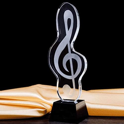 AosyGFR Crystal Trophy Microphone Music Note Singer Singing Speech Contest Awards Prizes Creative Trophy (can Be Lettering)