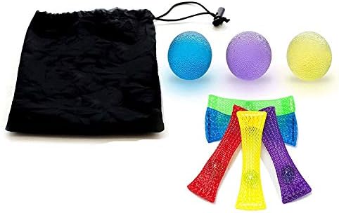 MiniTeasure Stress Relief Sensory Fidget Toys for Adults & Kids - Squishy Stress Grip Balls & Marble Mesh Fidgets with Free Carrying Bag - Non-Toxic,BPA/Phthalate/Latex-Free #1 Therapist Recommended!