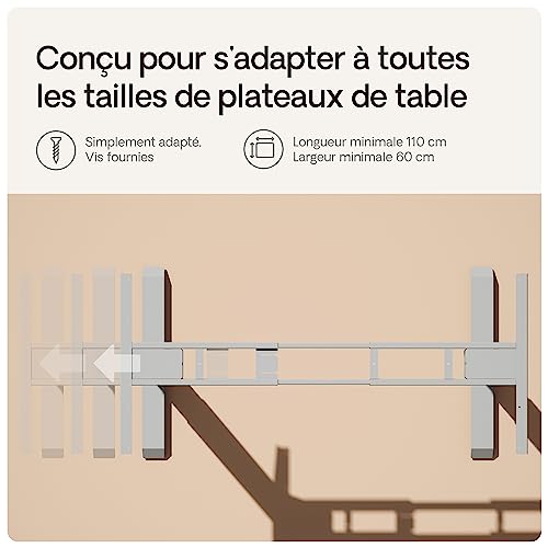 Desktronic Height Adjustable Electric Sitting Desk - Stabilized With Touch Control, Memories, Built-in USB Ports - For All Sizes