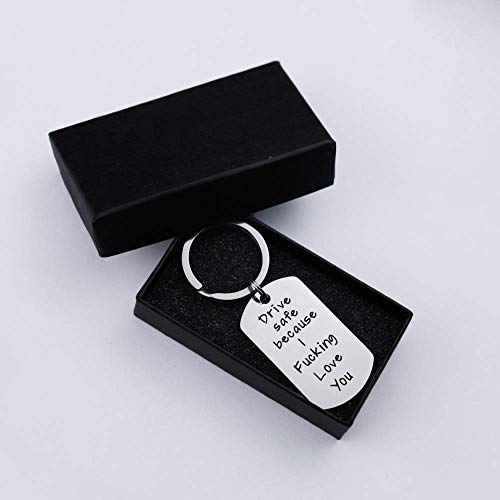 Runalp Drive Safe Because I Fuking Love You, Stainless Steel Keyring, Style 3