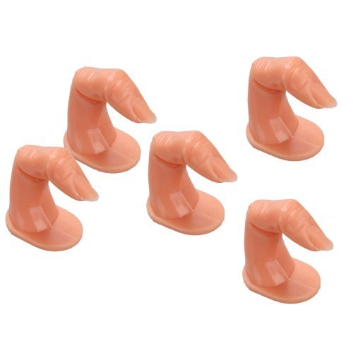 Olymstore(TM) 5pcs Make up Nail Art Kit Plastic False Finger Practice Training Display Tool