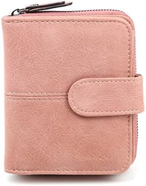 STANCHION Small Clutch Hasp Zipper Around Wallets For Women Leather Watermelon Red