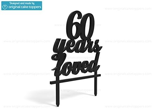 Original Cake Toppers 60 Years Loved - Black