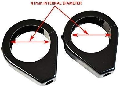 Alchemy Parts Motorcycle Metal Fork Clamps for Indicators for 41mm Diameter Forks, black - Image 3