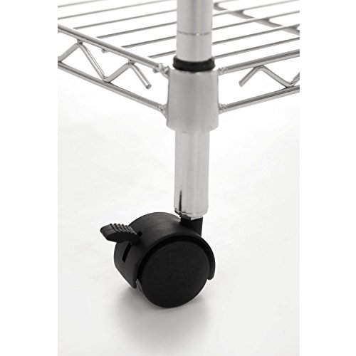 image for Seville Classics 5-Tier UltraZinc Steel Wire Shelving /w Wheels, 14