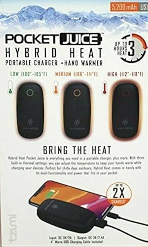 Pocket Juice Hybrid Heat Portable Pocket Charger Hand Warmer