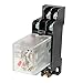 uxcell Electromagnetic Power Relay, AC110/120V Coil Red Indicator Light 8 Pin DPDT Electromagnetic General Purpose Power Relay + Socket Base JQX-13F