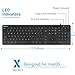 Macally Wired Mac Keyboard Full-Size/Extended - Number pad 10 Key & 5FT Wired USB A Cable - 21 Shortcuts for Apple Computer Keyboards - Replacement Keyboard for Mac with USB Port - (Black)