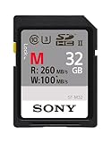 Sony Memory Card 32GB, Uhs-II SD, CL10, U3, Max R260MB/S, W100MB/S (SF-M32/T)