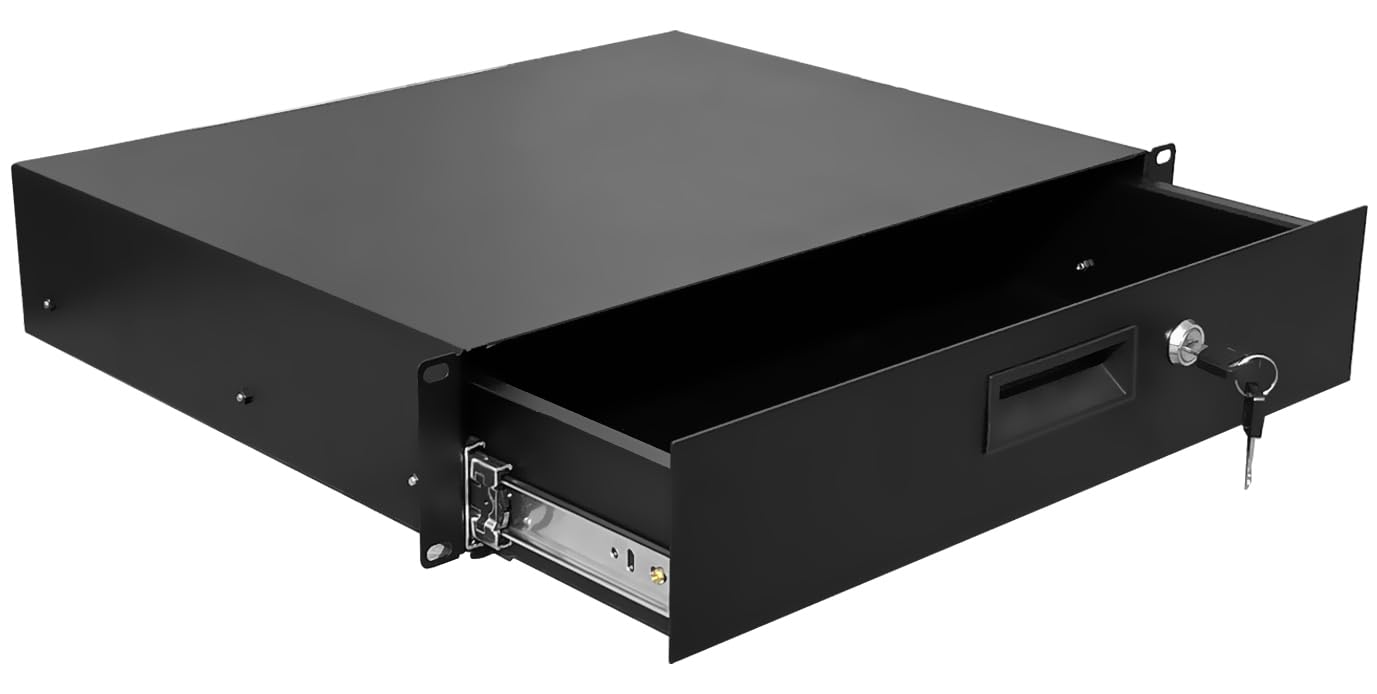 2U Rack Mount Drawer Server Cabinet Case for 19 Inch AV/Network/DJ ...