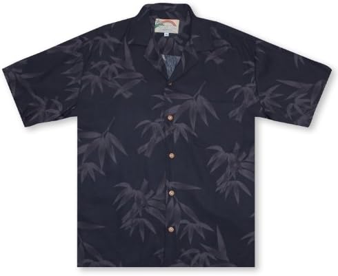 Paradise Found Bamboo - Black Hawaiian Shirt