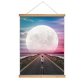 Hanging Poster Wooden Framed Star Night Theme Home Wall Canvas Prints Ready to Hang - 18"x24" inches