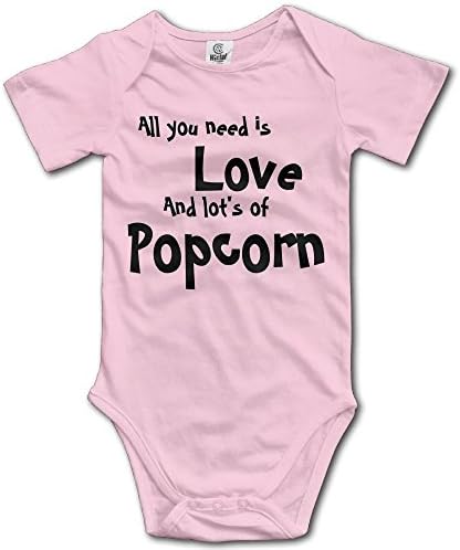 Jidfnjg All You Need is Love &amp; Popcorn Kids Boys Girls Baby Bodysuit Outfits Baby Onesies