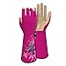 Vgo 1-Pair Ladies' Synthetic Leather Gardening Gloves, Long Sleeves Gauntlet, Breathable & Grip Work Gloves, High Dexterity, Washable (Size L, Red, SL7445)