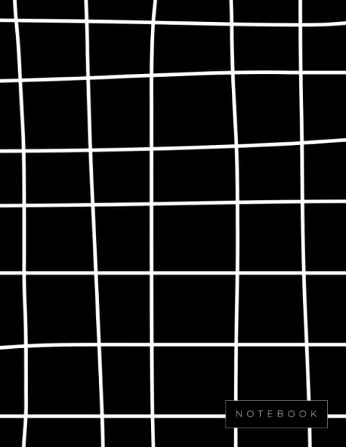 Notebook: Modern black and white cover journal - College ruled composition notebook - 100 pages - Lined