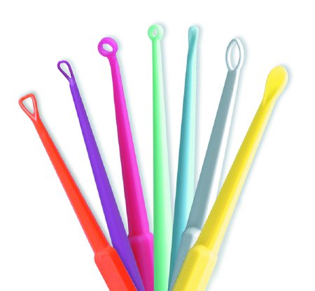 3444 PT# 3444- Curette Ear Hk Angleloop 6" 4mm Angled Light Flexible Red 50/Bx by, Bionix Medical Technology