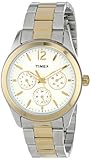 Timex Women's T2P067KW Ameritus Multi-Function White Dial, Two-Tone Stainless Steel Bracelet Watch