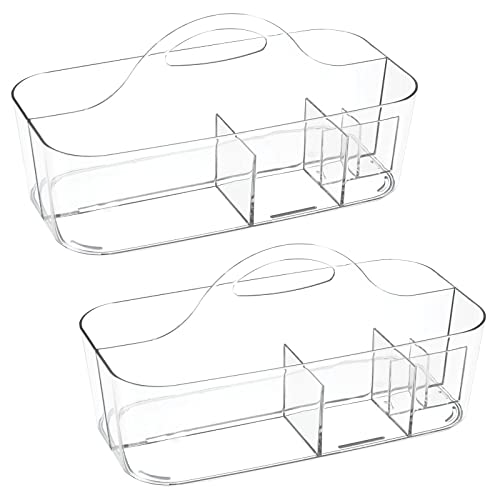 mDesign Plastic Portable Nursery Storage Organizer Caddy Tote Divided