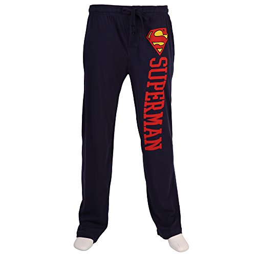Superman Logo Adult Pajama Pants - Navy (Small)