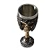 Otartu 7.5''H Gothic Skeleton Viking Skull Wine Goblet Cup Chalice Stainless Steel Liner