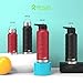 【Drink Healthier 2019】Water Bottle - 32 Oz, 2 Lids, Double Walled Vacuum Insulated 18/8 Stainless Steel Sports Water Bottle, Standard Mouth with BPA Free Straw Lid & Flex Cap