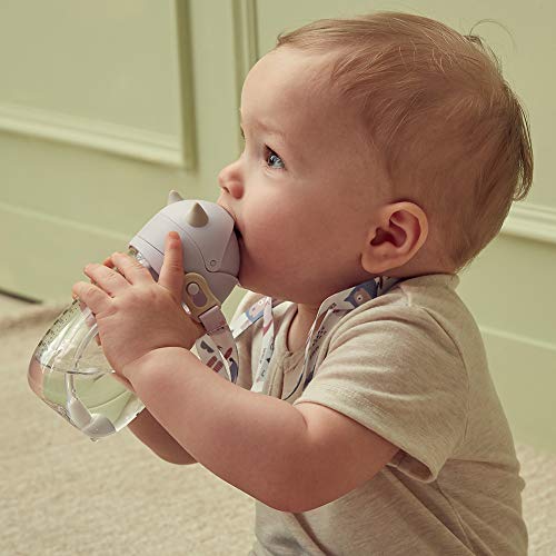 Bebamour Sippy Cup 6-36 Months Non Spill Straw Cup for Toddlers Soft Spout Cup Spill Proof Water Bottler for Kids, BPA Free, PPSU, 210ML, Green