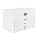 SONGMICS Jewelry Box Organizer Jewelry Storage Case with Large Mirror and 3 Drawers, Gift for Mom, White UJBC113