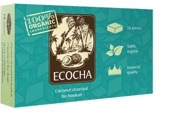 Ecocha Coconut Hookah Charcoal - 100% Organic Coco Coal - 16 Pieces by Ecocha Charcoal