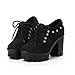 Show Shine Women's Nubuck Fashion Rivets Platform High Chunky Heel Ankle Boots