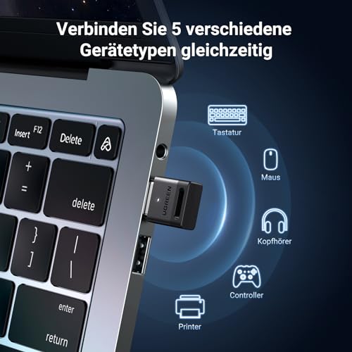UGREEN Bluetooth Adapter 5.3 für PC, USB Dongle für Desktop, Computer, Laptop, Stick Unterstützt Windows11/10/8.1, Plug und Play thumbnail 3