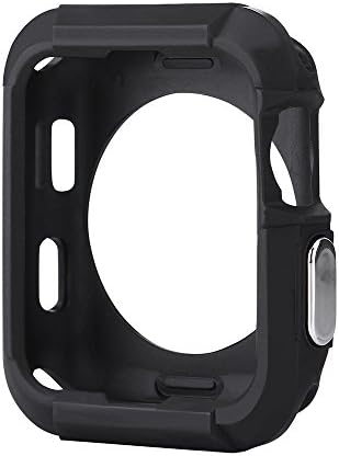 Apple Watch Case 42mm IPhone Watch TPU Case Thicker Protective Bumper Rugged Back Cover for Series 1 Series 2, Black