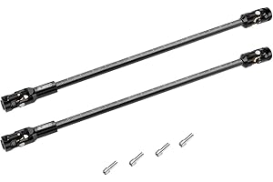EPINON Cut to Length Driveshafts 68-229mm Stainless Steel Heavy-Duty Drive Shafts for Traxxas TRX4 TRX6 Axial SCX10 Capra UTB10 Redcat 1/10 RC Crawler Upgrade Accessories (2Pcs Black)